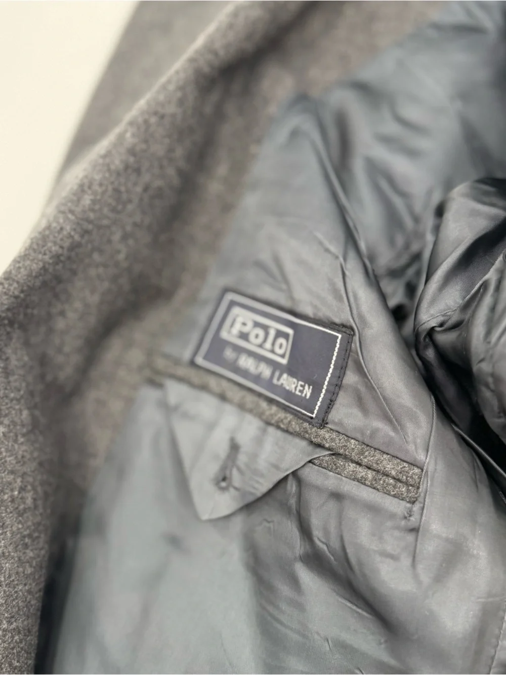Polo by Ralph Lauren Men's Double-Breasted Gray Wool Sport Coat